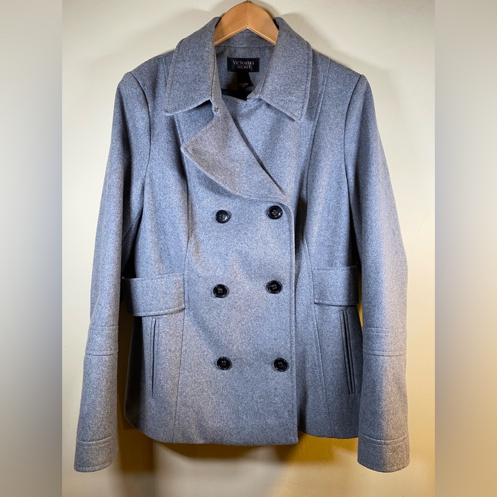 Victoria’s Secret Gray Double Breast Wool Peacoat Size 14